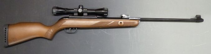 BSA Hunter 440 .22 air rifle with chequered semi-pistol grip and forend and Gamo 4x32 WR scope,