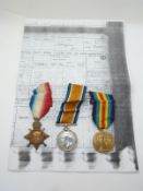 Royal Navy WWI medals comprising 1914/1915 Star, War Medal and Victory Medal named to T 3083 J