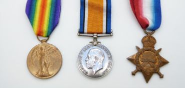 British Army WWI medals comprising 1914/1915 Star, War Medal and Victory Medal named to 2772 Pte J B