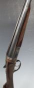 AYA 4A 12 bore side by side ejector shotgun with named and engraved locks, engraved underside,