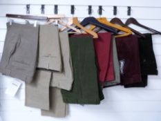 A selection of various corduroy, moleskin and tweed trousers and breeks, includes Barbour, smaller