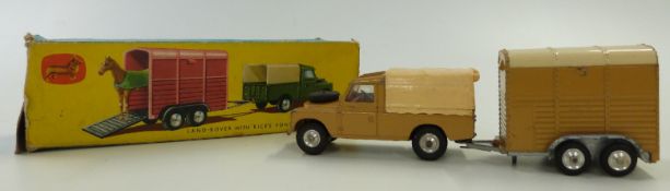 Corgi Toys diecast model Gift Set No.2 Land Rover with Rice's Pony Trailer and Pony, with light