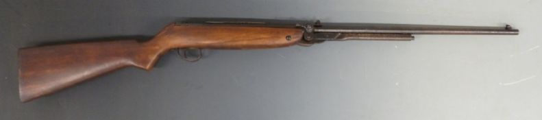 Webley Mark 3 .22 air rifle with semi-pistol grip and Webley plaque to stock, NVSN.