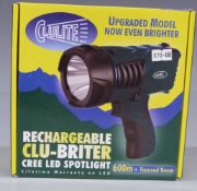 Clulite Clu-Briter rechargeable LED spotlight, new in original box