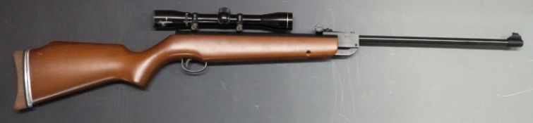Webley XL .177 air rifle with semi-pistol grip and Nikko Stirling Silver Crown 4x32 scope, serial
