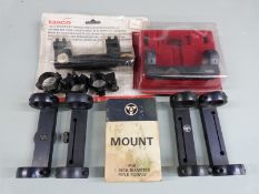 Six pairs of Tasco and similar one piece scope mounts together with three individual mounts and