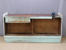 Shopfitting or haberdashery counter or workbench, W183 x D58 x H92cm