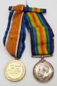 British Army WWI medals comprising War Medal and Victory Medal named to 167936 Gnr W.J.Smith,