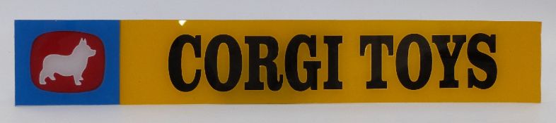 Corgi Toys acrylic shop display / advertising sign, 10 x 64cm