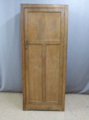 An oak hall or housekeeper's cupboard with shelves, W76 x D46 x H183cm