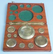 Cased set of GPO weights, 2lb to 1/4oz each marked GPO, in wooden fitted case, a likely test set