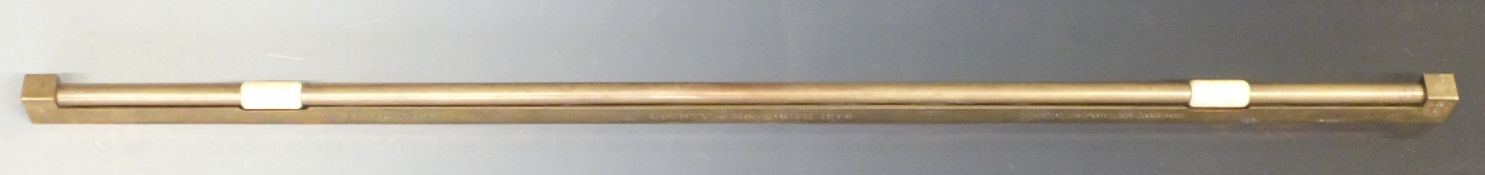 Victorian County of Monmouth standard yard by Nicholl & Fowler London, with county and date 1876