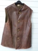 WWII period Belgian leather army jerkin, large