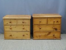 Two pine chests of two over two drawers, each approximately W86 x D47 x H72cm
