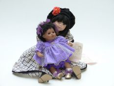 Two Pauline's Limited Edition Dolls Annie 281/1500 52cm tall and Violet 2/950, 30cm tall, both