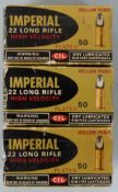 One hundred and thirteen Imperial High Velocity .22 rifle cartridges, in original boxes. PLEASE NOTE