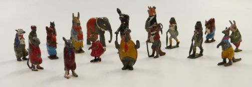 Eighteen Britains Cadbury Cococubs lead model animals including Tiny Tusks, Freddie Frog, Will