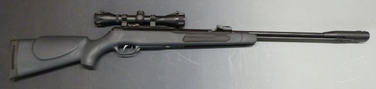 Gamo CFX .22 air rifle with moulded semi-pistrol grip, raised cheek piece and Hawke Sport HD