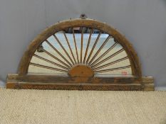 Eastern arch-top mirror with fan-shaped panel in front, width 128cm