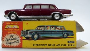 Corgi Toys diecast model Mercedes Benz 600 Pullman with burgundy body, beige interior and spun