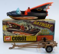 Corgi Toys model Batboat and Trailer 107, in original box.