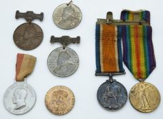 British Army WWI medals comprising War Medal and Victory Medal named to 906717 CPL.C.S.Morris R.A.