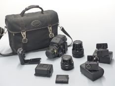 Bronica ETRS medium format SLR camera with Zenzanon 1:2.8 50mm, 1:2.8 75mm and 1:3.5 150mm lenses,