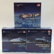 Three Hobby Master 1:72 scale diecast model aeroplanes Bristol Beaufighter TF.MK.X HA2301, McDonnell