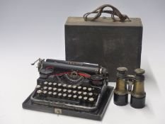 Underwood standard portable vintage typewriter in carry case together with a pair of Gregory