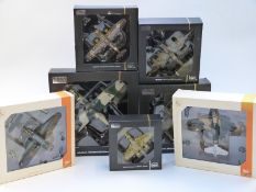 Seven IXO Models 1:144 and 1:72 scale diecast model aeroplanes, all in original boxes