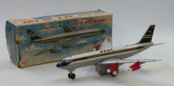 Marx battery operated Jet Plane with automatic stop and go action and lighted engines with noise, in