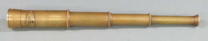 WWII style German railway telescope bearing various marks including Zeiss Opton
