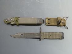 Modern Steyr bayonet in scabbard