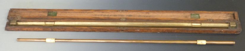 Cased Victorian County of Monmouth standard yard by Nicholl & Fowler London, with county and date