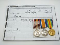British Army Victorian and WWI medal group comprising Queen's South Africa medal with five clasps,