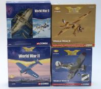 Four Corgi The Aviation Archive 1:72 scale limited edition diecast model World War II areoplanes,