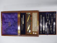 A.G. Thornton Ltd mahogany cased drawing instrument set