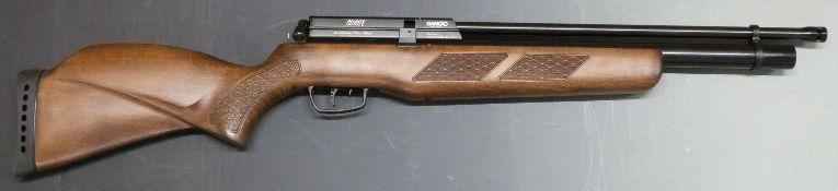 Gamo Coyote .177 PCP air rifle with shaped and chequered semi-pistol grip and forend, raised cheek