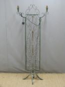 French illuminated wrought iron light stand, H161 x W65cm