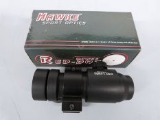Hawke Sport HK3190 9-11mm red dot rifle scope, new in original box.