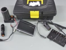 A nightvision kit with 5 inch screen, battery pack, Vastfire IR-850 infrared LED light and gun