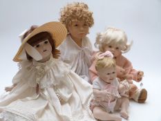 Four various collectors' dolls including Zapp Designer Collection, Titus Tomescue Cute As A Button