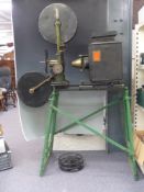 Gaumont Paris early 20th century hand cranked 35mm cinema film projector number 15783, on stand