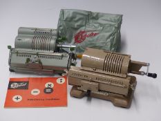 Two vintage mechanical calculators comprising Schubert with cover and instructions and an Eastern