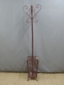 Wrought iron style hall stand or coat and stick/umbrella stand, height 174cm
