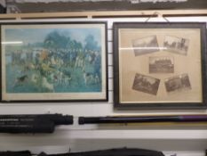 Terence Cuneo print 'The Eastern Countries Otter Hounds' together with a collage of photographs of