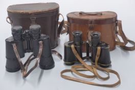 Two pairs of binoculars comprising leather cased Watson and Son London x6 and cased pair of Zenith