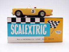 Tri-ang Scalextric model motor racing/ slot car Sunbeam Tiger racing car with yellow body, black