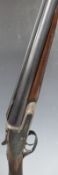 Silver Sable 12 bore side by side sidelock ejector shotgun with engraved lock, underside, trigger