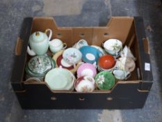 Paragon, Shelley, Aynsley and Wedgwood decorative tea ware, the interiors of some cups decorated